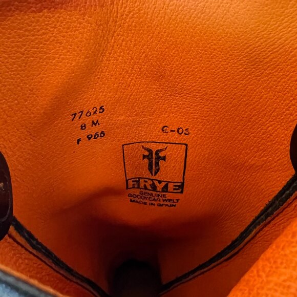 Vintage Frye Black Suede and Distressed Leather Tall Cowboy Boot, Size 8 - Picture 3 of 4